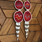 Embroidery, Beaded, Dangle Earrings - "Tulum", handmade