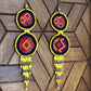 Embroidery, Beaded, Dangle Earrings - "Tulum", handmade