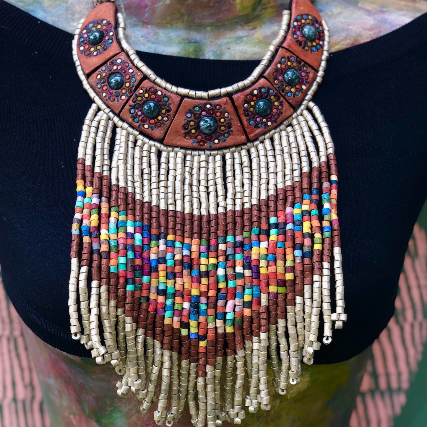 Sculpture Necklaces with Jade - "Mosaico Mágico"