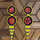 Embroidery, Beaded, Dangle Earrings - "Tulum", handmade