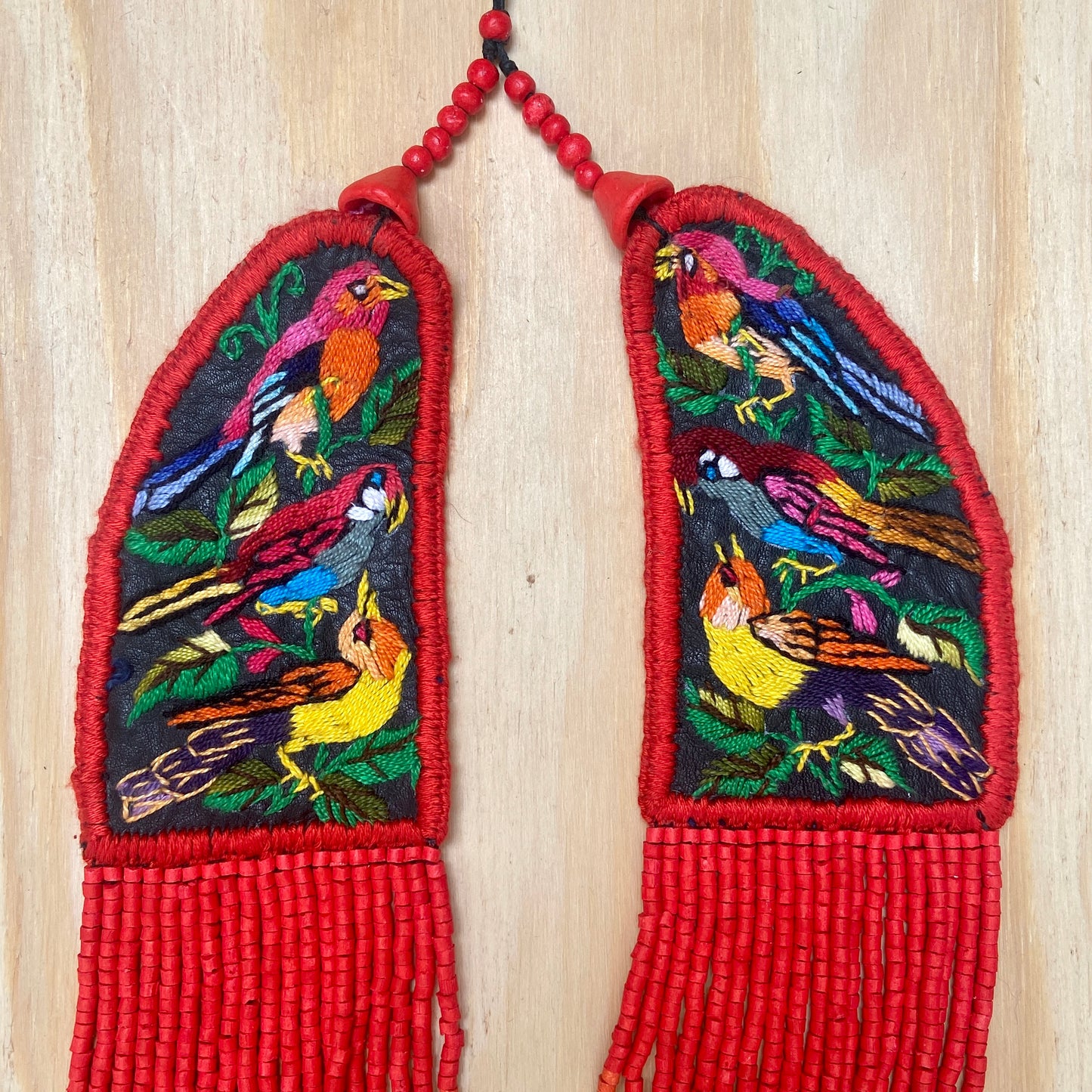 Embroidered Birds Chest Pieces with precious stones - "Santiago Birds"