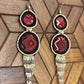 Embroidery, Beaded, Dangle Earrings - "Tulum", handmade
