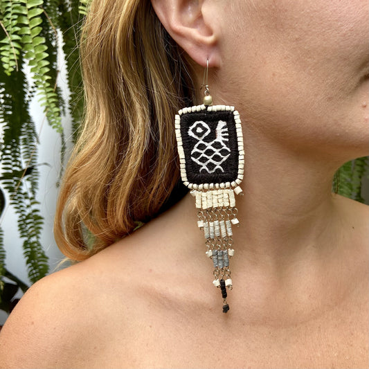 Aretes Copán - Pájaros Blancos