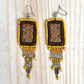 Bordados, Cuentas, Aretes Colgantes - "Copán", hecho a mano