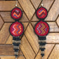 Embroidery, Beaded, Dangle Earrings - "Tulum", handmade
