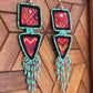 Embroidery, Beaded, Dangle Earrings - "Tulum", handmade