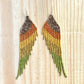 Long Beaded, Dangle Earrings - "Quetzal Synergy", handmade