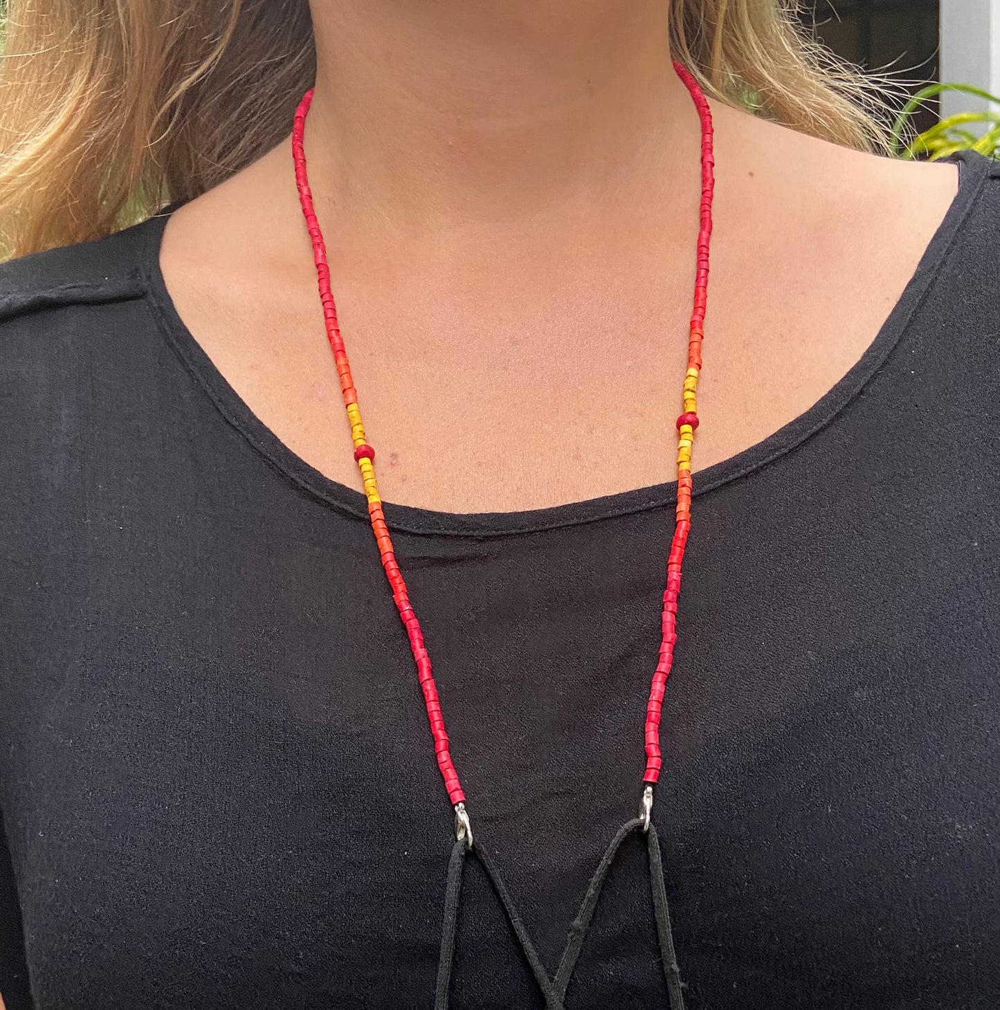 Multiusos, collar de cuentas y cadena de cordón, hecho a mano