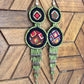 Embroidery, Beaded, Dangle Earrings - "Tulum", handmade