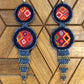 Embroidery, Beaded, Dangle Earrings - "Tulum", handmade