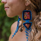 Embroidery, Beaded, Dangle Earrings - "Tulum", handmade
