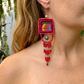 Bordados, Cuentas, Pendientes Colgantes con Jade - "Copán Jade", hecho a mano