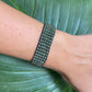 Pulsera tejida con cuentas - "Tejido", hecha a mano