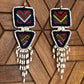 Embroidery, Beaded, Dangle Earrings - "Tulum", handmade