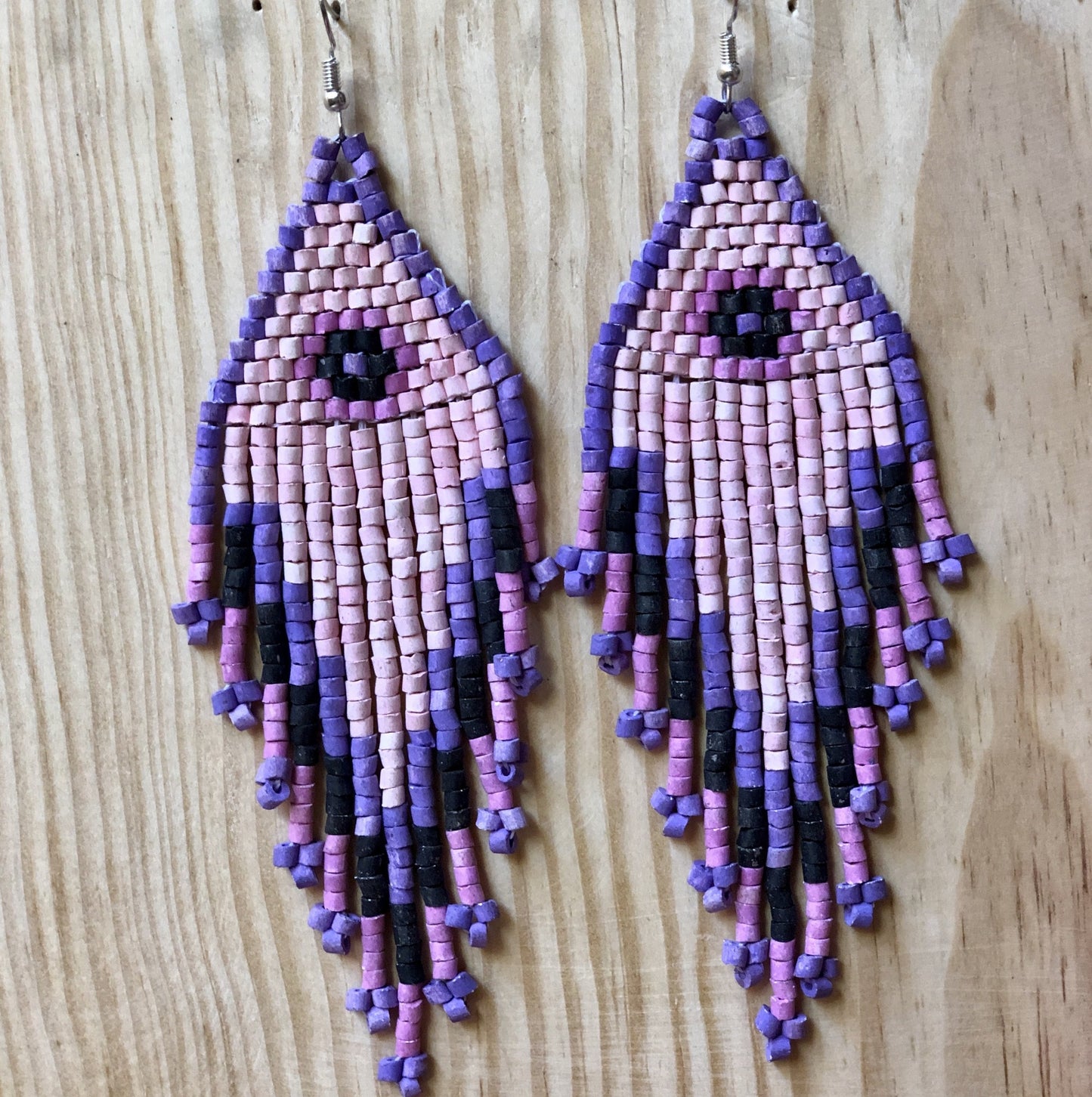 Pendientes colgantes largos con cuentas - "Tikal Spot", hechos a mano