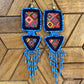 Embroidery, Beaded, Dangle Earrings - "Tulum", handmade