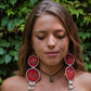 Embroidery, Beaded, Dangle Earrings - "Tulum", handmade
