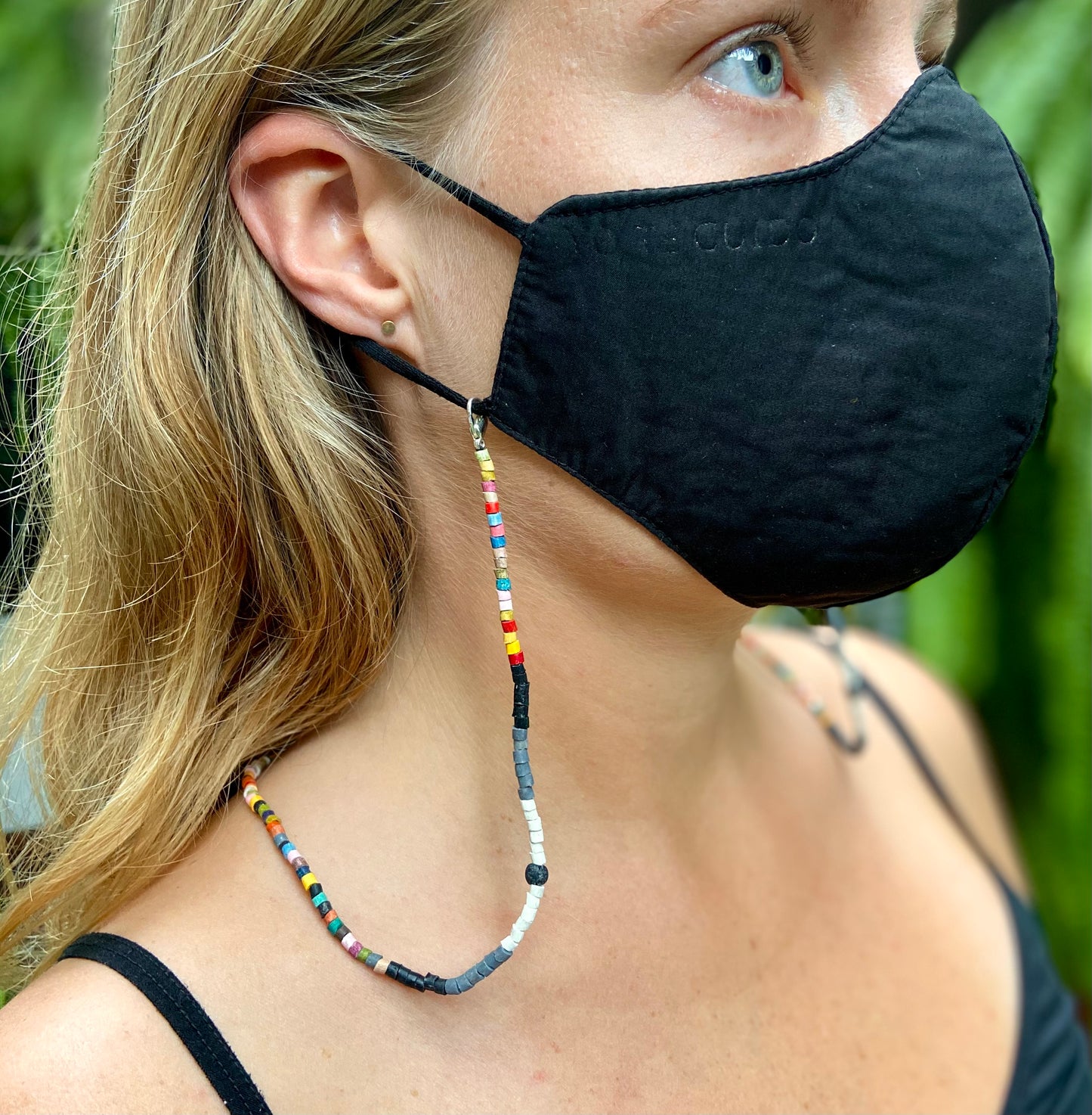 Multiusos, collar de cuentas y cadena de cordón, hecho a mano