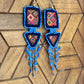 Embroidery, Beaded, Dangle Earrings - "Tulum", handmade
