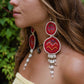 Embroidery, Beaded, Dangle Earrings - "Tulum", handmade