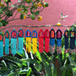 Bordados, Cuentas, Pendientes colgantes - "Palenque", hecho a mano