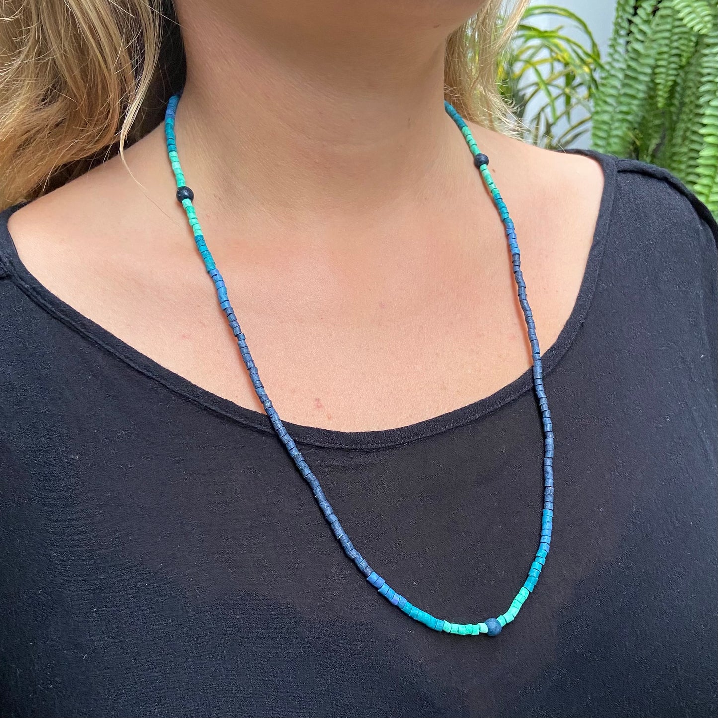 Multiusos, collar de cuentas y cadena de cordón, hecho a mano