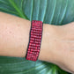 Pulsera tejida con cuentas - "Tejido", hecha a mano
