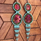 Embroidery, Beaded, Dangle Earrings - "Tulum", handmade