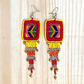 Bordados, Cuentas, Aretes Colgantes - "Copán", hecho a mano
