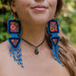 Embroidery, Beaded, Dangle Earrings - "Tulum", handmade