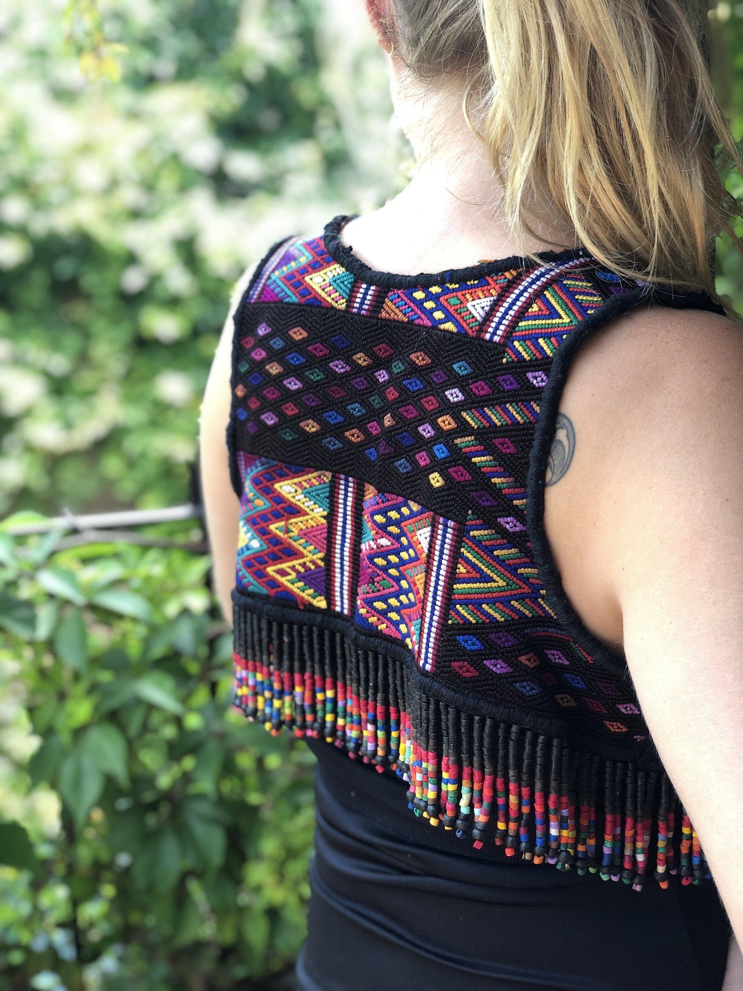 Beaded Vest with Traditional Textile - "Imperial"