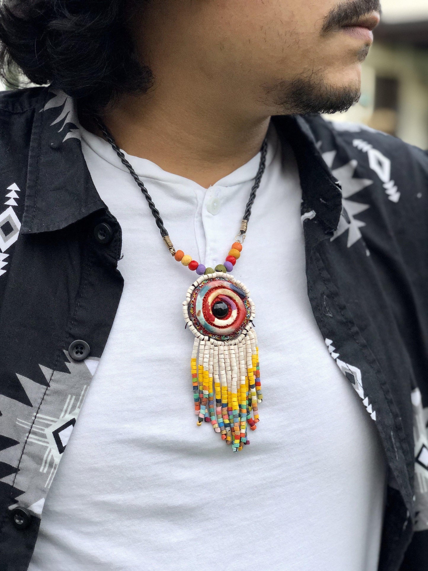 Colgante Kinich Ahau - Espiral Blanca