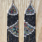 Pendientes colgantes largos con cuentas - "Long Tikal Harmony", hechos a mano