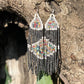 Pendientes colgantes largos con cuentas - "Long Tikal Harmony", hechos a mano
