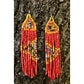 Pendientes colgantes largos con cuentas - "Long Tikal Harmony", hechos a mano