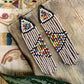 Pendientes colgantes largos con cuentas - "Long Tikal Harmony", hechos a mano