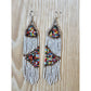 Pendientes colgantes largos con cuentas - "Long Tikal Harmony", hechos a mano