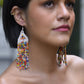 Aretes colgantes largos con cuentas - "Long Tikal", hechos a mano