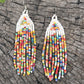 Aretes colgantes largos con cuentas - "Long Tikal", hechos a mano