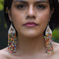 Aretes colgantes largos con cuentas - "Long Tikal", hechos a mano