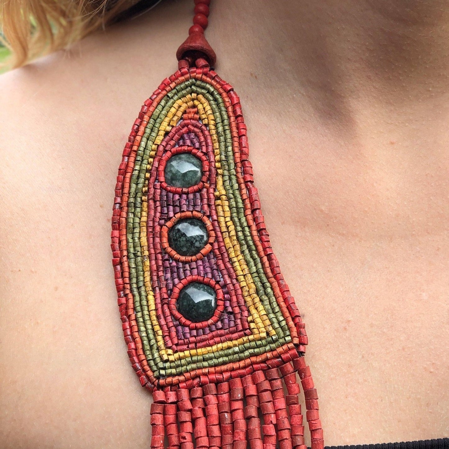 Collares Bordados con Jade - "Luna Jade"