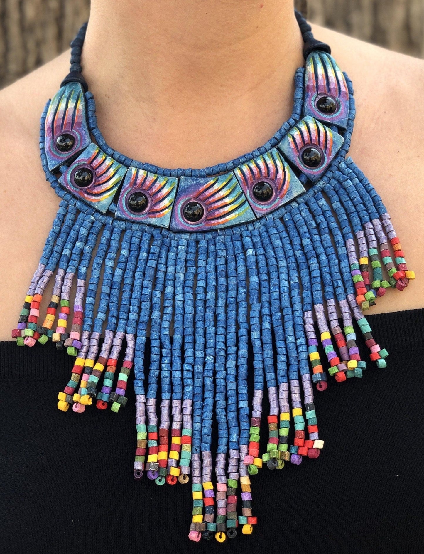 Sculpture Necklaces with Jade - "Mosaico Mágico"