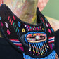 Embroidered Textile Necklace with Sculpture & Jade - "Ojo Cósmico"