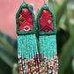 Bordados, Cuentas, Pendientes colgantes - "Palenque", hecho a mano