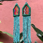 Bordados, Cuentas, Pendientes colgantes - "Palenque", hecho a mano