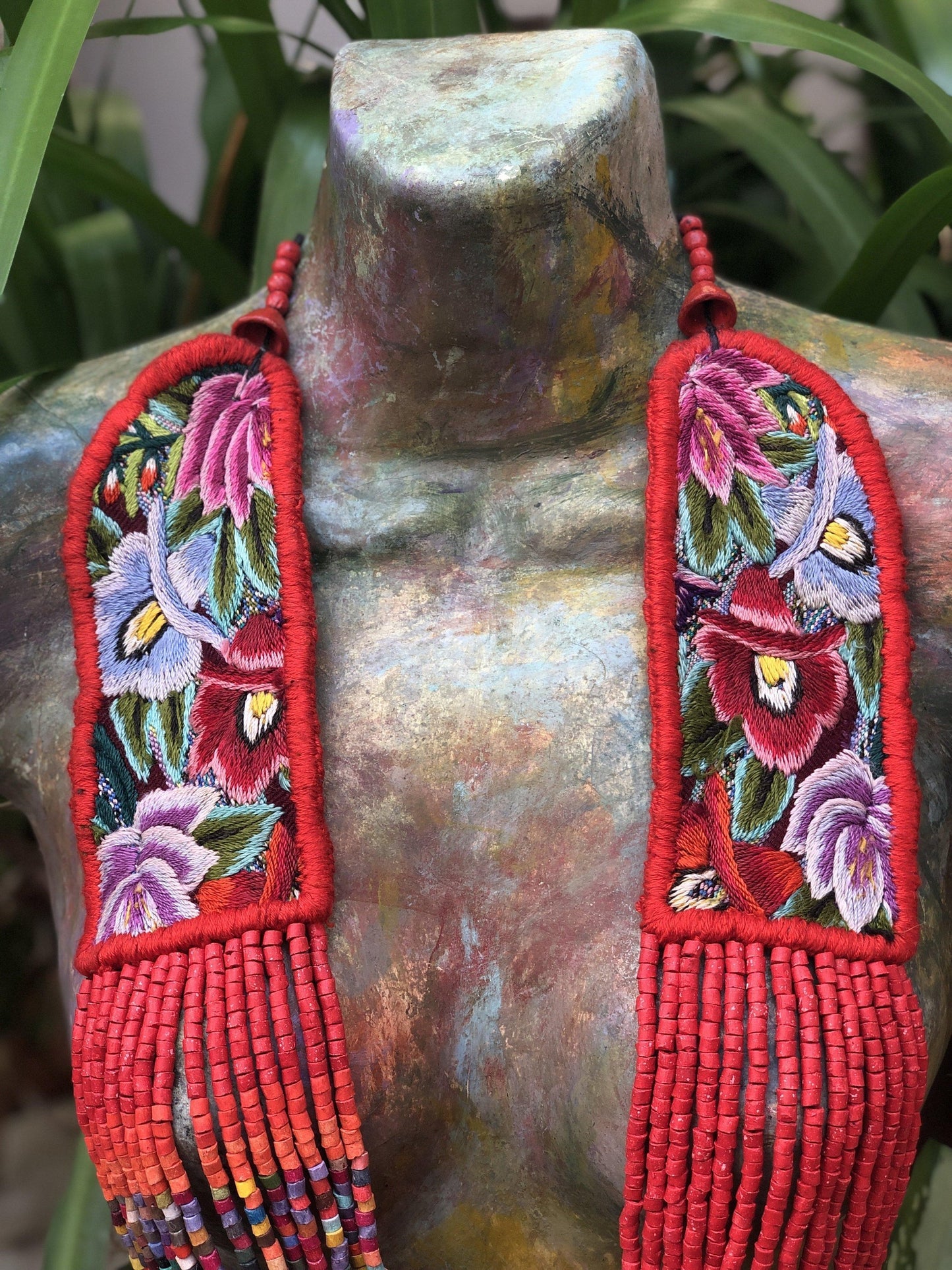 Embroidered Flowers Chest Pieces - "Patzún Flores"