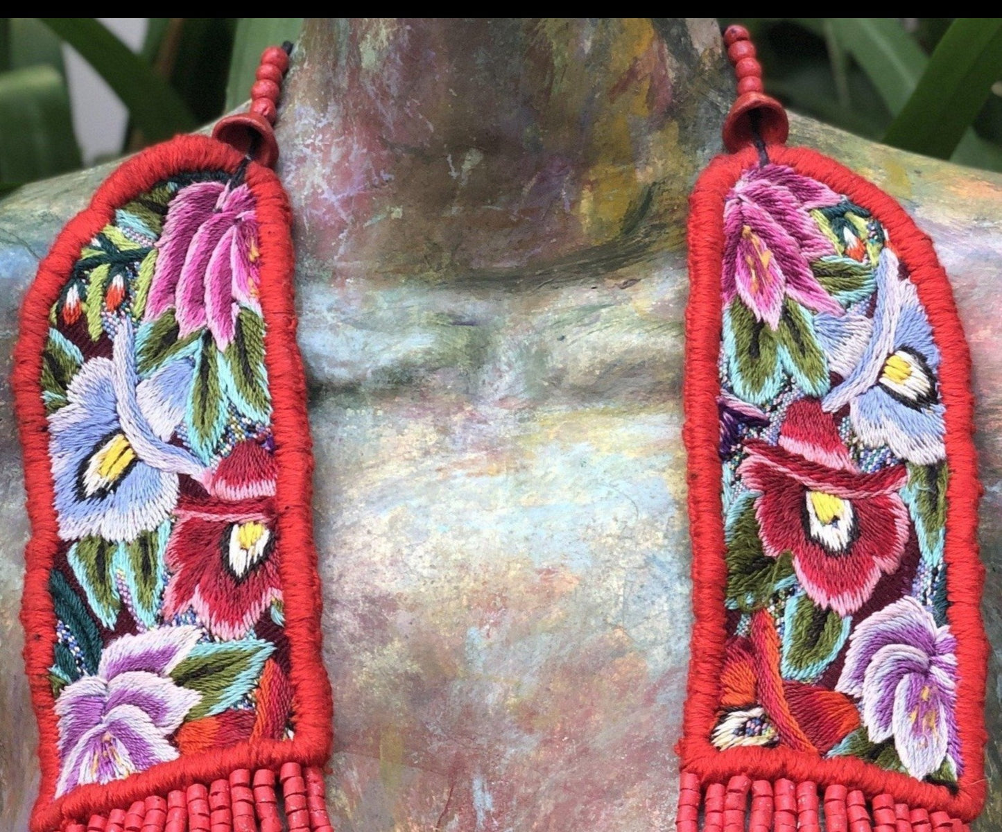 Embroidered Flowers Chest Pieces - "Patzún Flores"