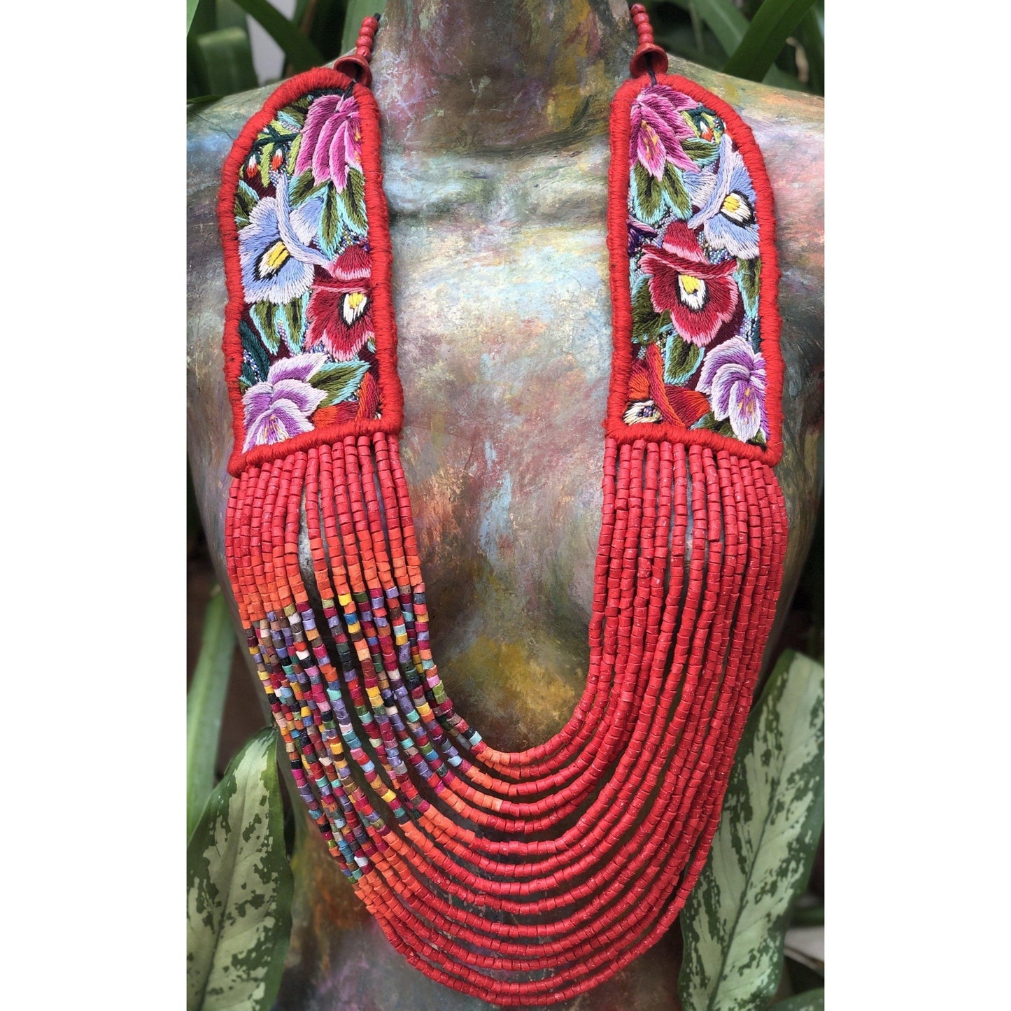 Embroidered Flowers Chest Pieces - "Patzún Flores"