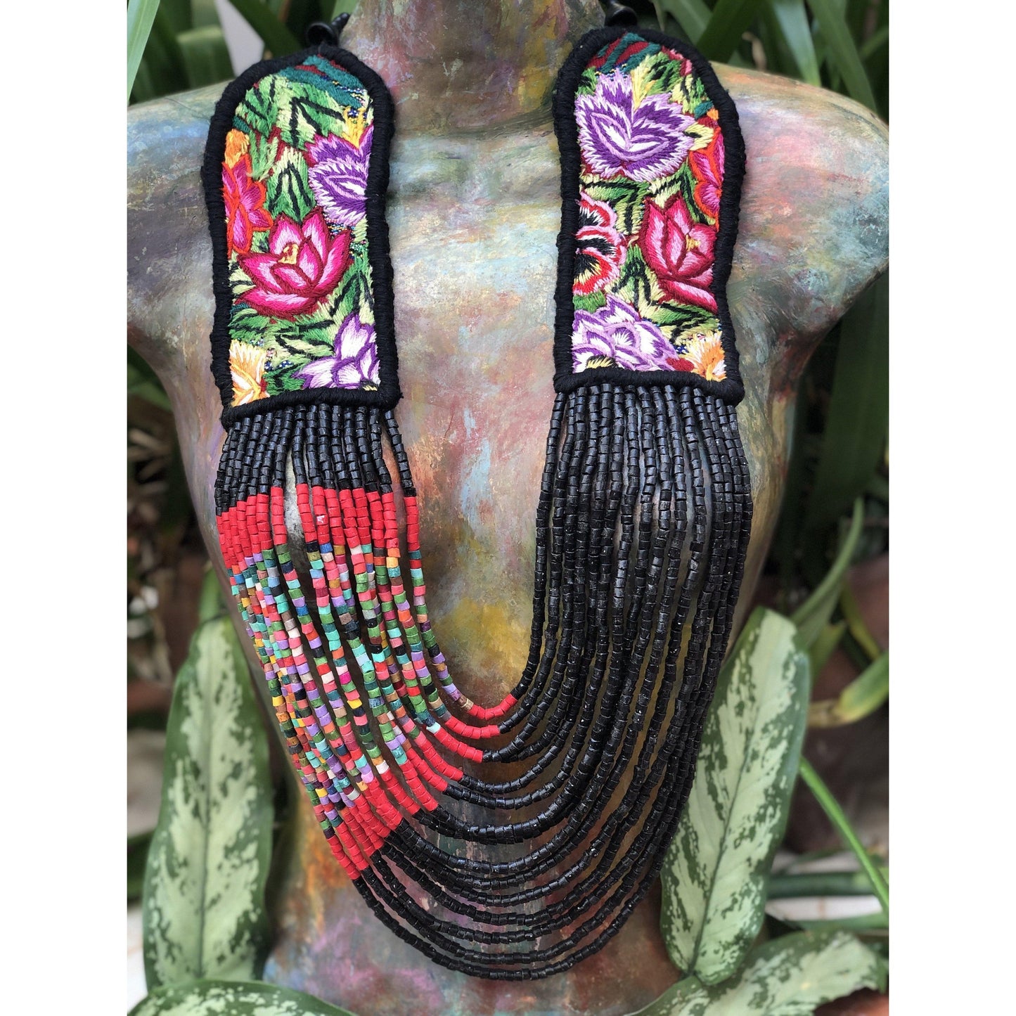 Embroidered Flowers Chest Pieces - "Patzún Flores"