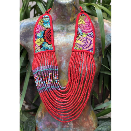 Embroidered Flowers Chest Pieces - "Patzún Flores"